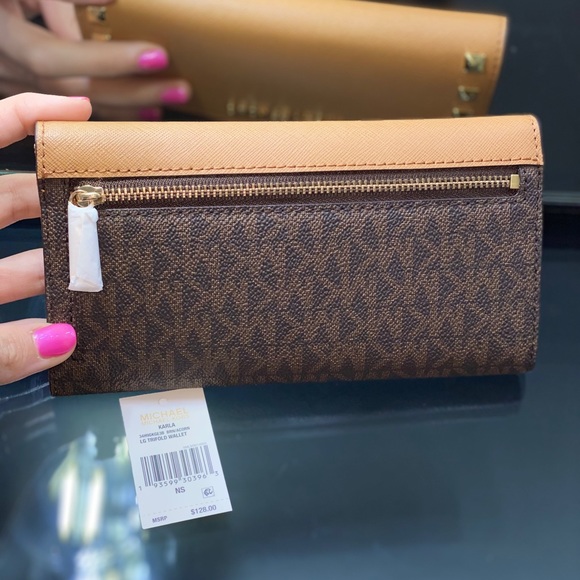 Michael Kors Studded Leather Trifold Wallet - Picture 7 of 8